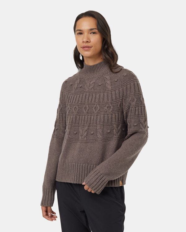 Highline Pom Mock Neck Sweater Cheap