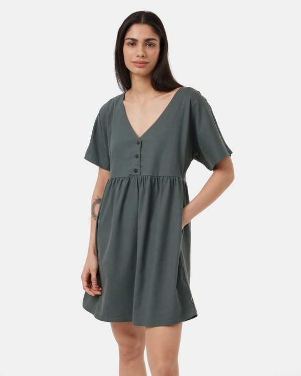 Hemp Button Front Swing Dress Online - Image 2