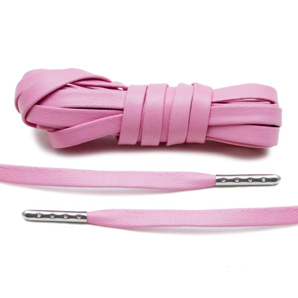 Pink Luxury Leather Laces - Silver Plated Online