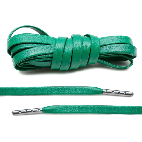 Kelly Green Luxury Leather Laces - Gunmetal Plated Supply
