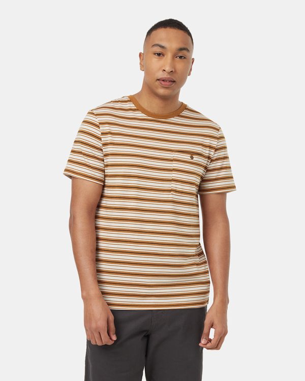 TreeBlend Stripe Button Pocket T-Shirt For Sale
