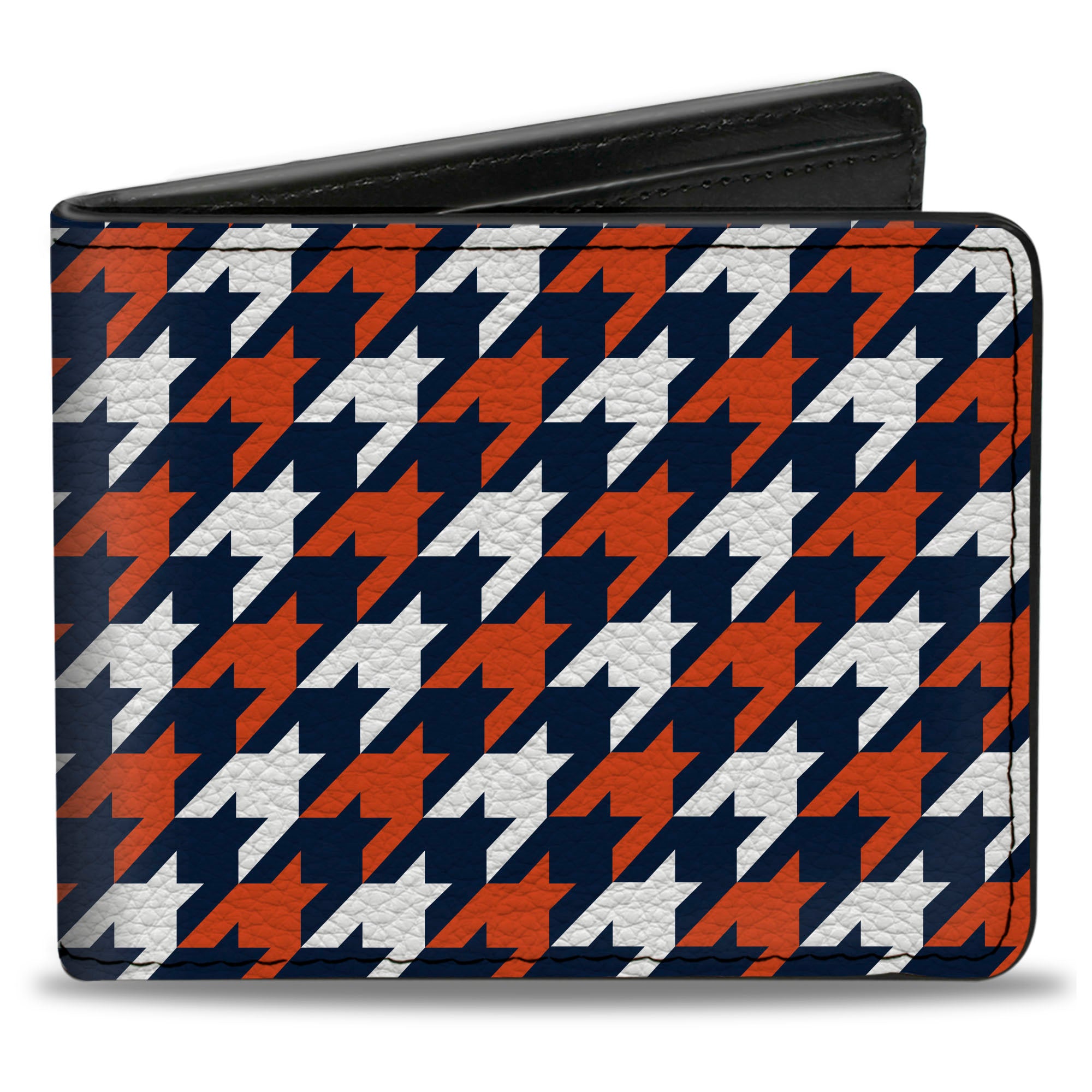 Bi-Fold Wallet – Houndstooth Navy Orange White Hot on Sale